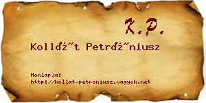 Kollát Petróniusz névjegykártya